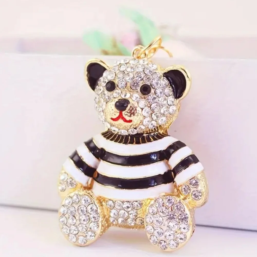 Rhinestone Bear Charm or Keychain - Picture 2 of 5